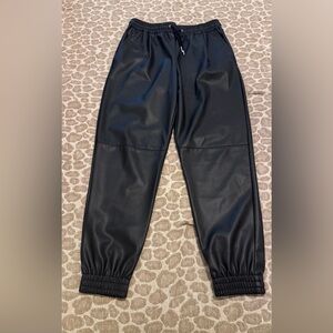 Zara faux leather joggers black